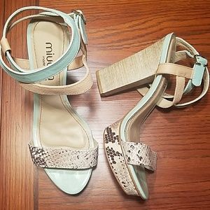 miucha Made in Brazil Mint Snake Platforms